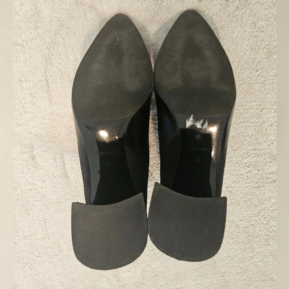 NEW Black Block Heel Leather Ankle Boots Size 9 Ombre Work Party Fall Feminine - Picture 7 of 10